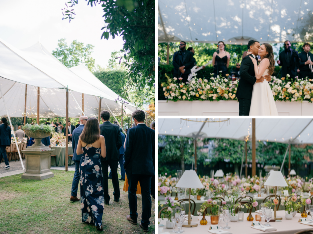 Sailcloth tented wedding reception in Charleston