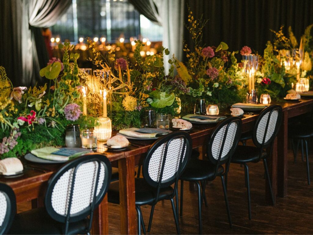 Jess and Devin's whimsical wedding reception at Summerour Studio